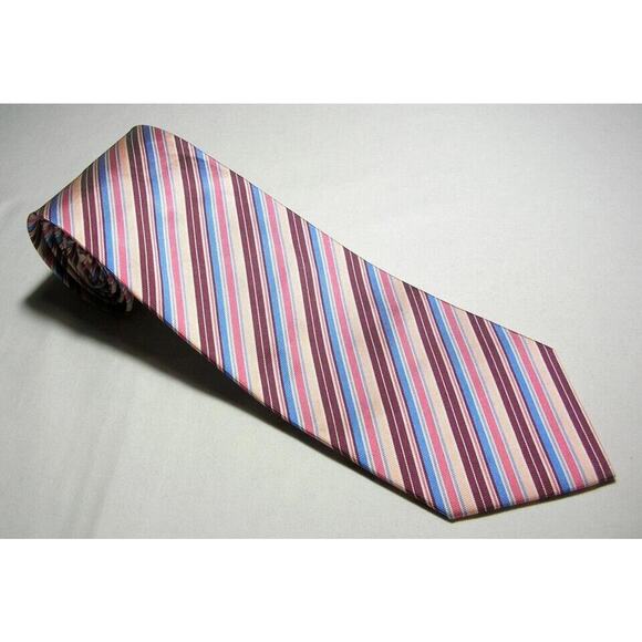 Luigi BORRELLI Napoli Necktie Vintage Neck Tie Italian SILK Mens Striped 59X3.8" - Picture 1 of 7